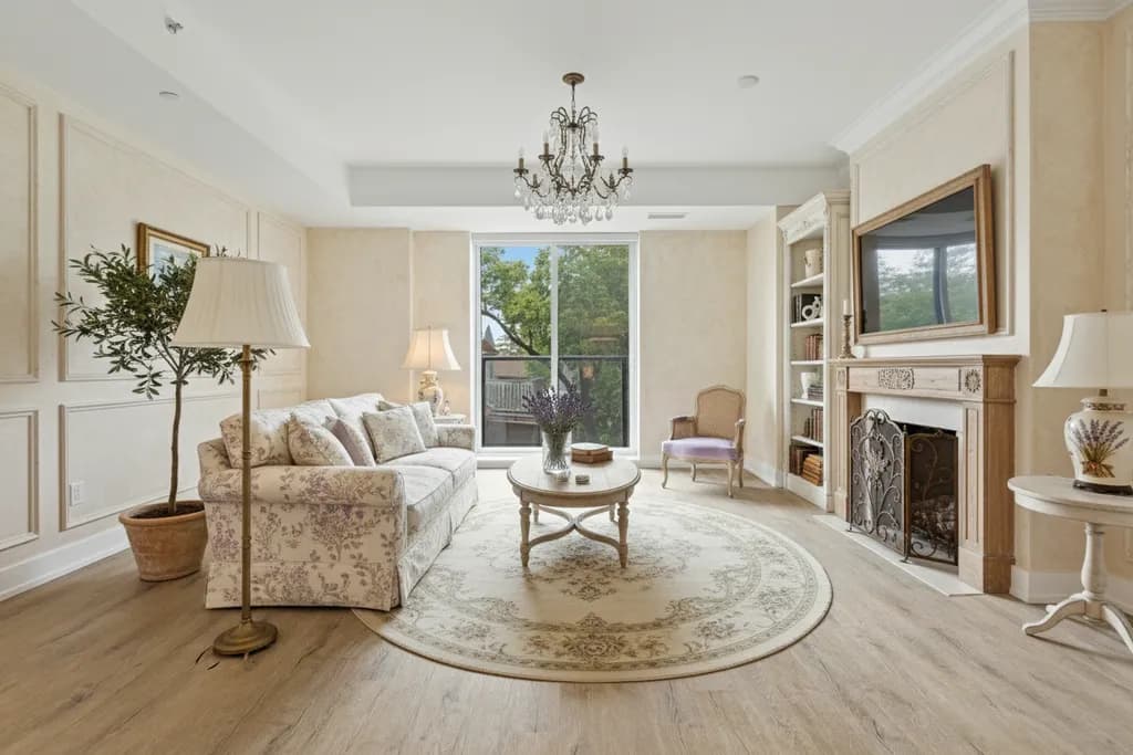 Sample living room redesign in French Country style