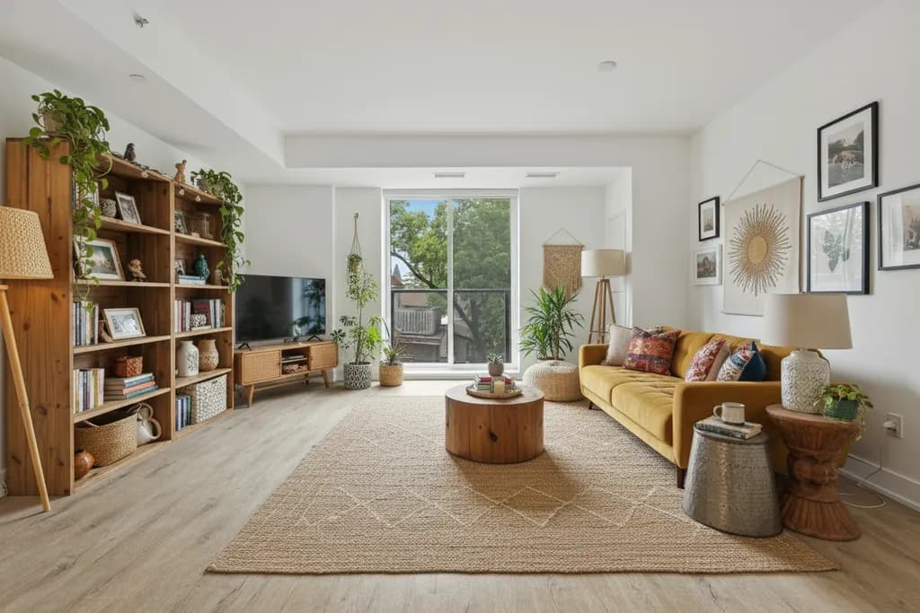 Sample living room redesign in Bohemian style