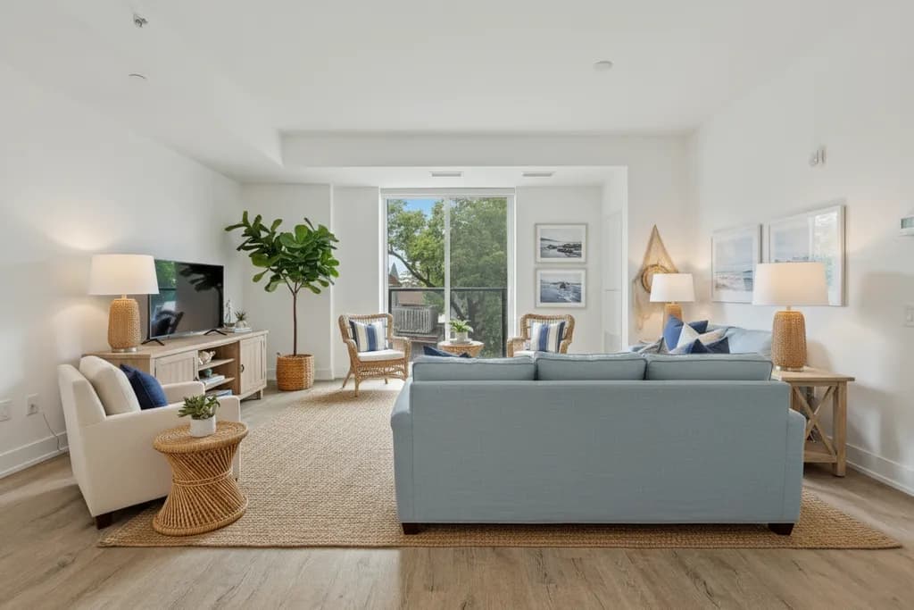 Sample living room redesign in Coastal style